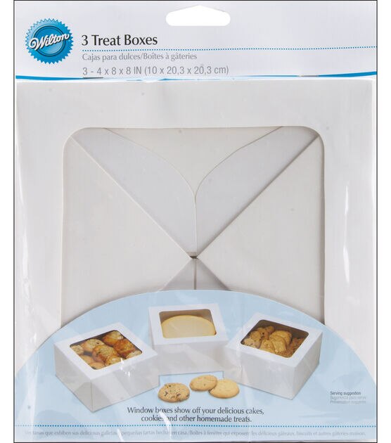 4 ½ x 1 ½ Inch Pack of 4 Wilton 3-Count Small White Treat Boxes